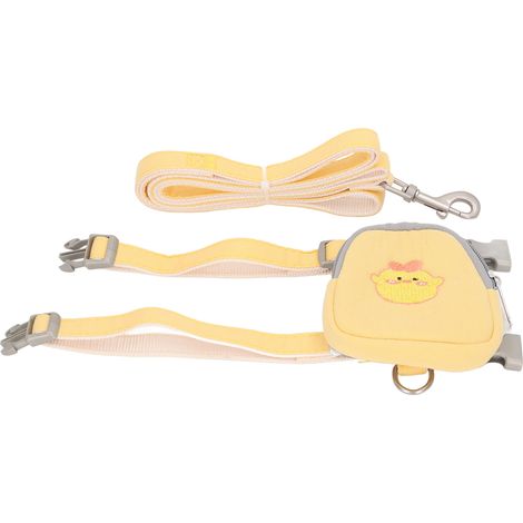 Harnais sac à dos pour animaux de compagnie avec laisse, sac à dos à motif animal, harnais gilet réglable, laisse de traction pour chiot, chat, petit chien, poussin (1/5)