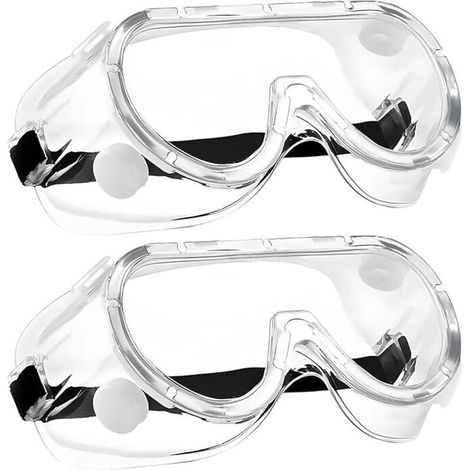 2 Pairs of Clear Safety Glasses with Anti-Fog Lenses, Side Protection and UV Protection for DIY, Chemistry, Construction, and Work Sites (1/5)