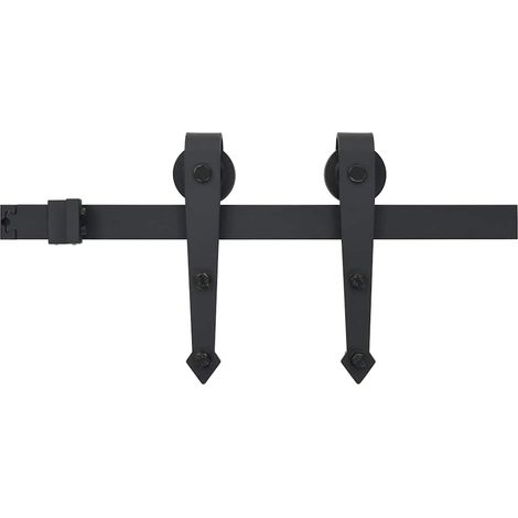 Maison Exclusive - Schiebetürbeschlag-Set 183 cm Stahl Schwarz (1/5)
