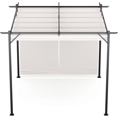 Blumfeldt Blumfeldt Pantheon Robust Pérgola 3×3 m Persianas laterales de acero con recubrimiento de polvo resistente a la intemperie
