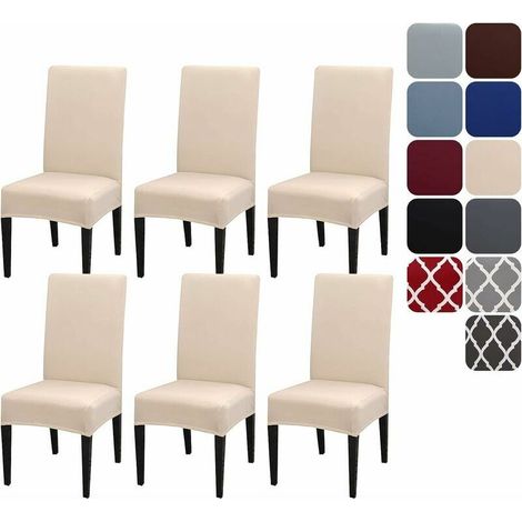 Stretch Chair Covers Set of 6, Universal Dining Chair Cover Removable Washable Modern Durable for Home Hotel Restaurant Party Banquet Kitchen Decoration (1/5)