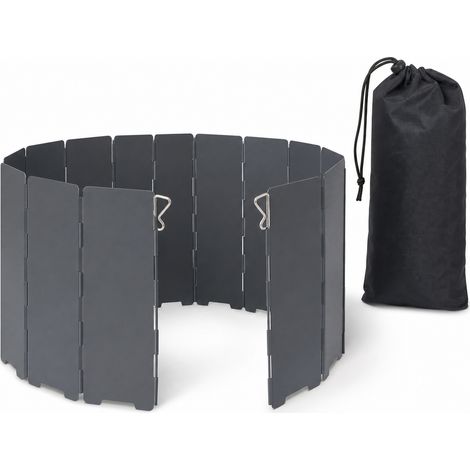 Pare vent pliable pour réchaud à gaz de camping gris foncé (1/5)