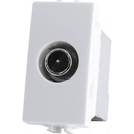 Presa tv passante compatibile con matix connettore maschio prese da incasso per moduli bianco (1/3)
