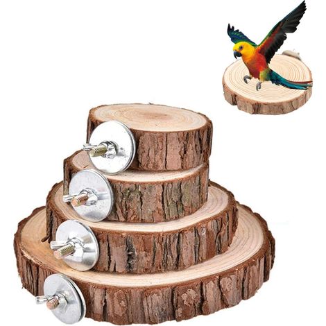Perroquet Stand Forme Jouet Perroquet Plate Hamsters Chinchilla Plateformeds Jouet Parrot Plate-Forme, Perchoir Perroquet en Bois Naturel, Plateforme en Bois adaptée à Toutes Sortes d’Animaux (1/5)