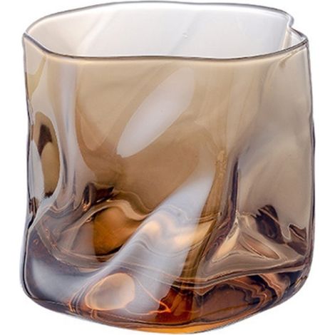 Whiskygläser, 200 ml, Glas, Bernstein, 6er-Set