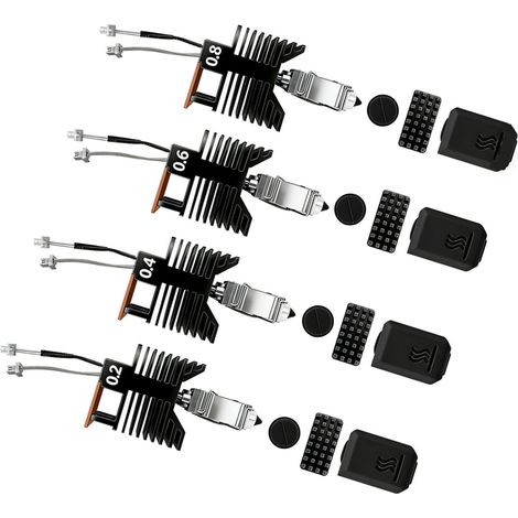 Hotend – Kit de remplacement pour imprimante 3D Snapmaker U1, buse 0.2mm 0.4mm 0.6mm 0.8mm, céramique 48W, 4 pièces (1/5)