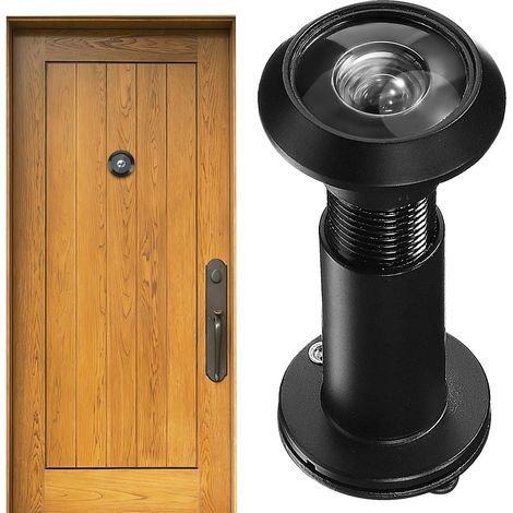 Cache-jonction Numérique Noir en Alliage de Zinc pour Porte D'entrée  Aperture 14mm, Angle de Vue 220 Degrés, Image Nette, Usage Appartements et Maisons (1/2)