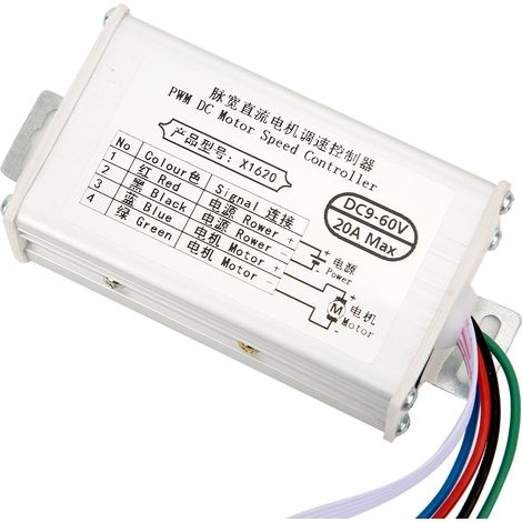 Contrôleur de moteur CC à balais, contrôle de vitesse PWM réglable, DC 9-60 V, 10 A/20 A/30 A (1/5)