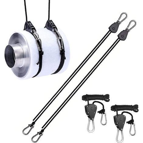 Ratschenseil mit Haken, 4 Stück, 150 Pfund Ratschenrolle, verstellbarer Haken-Ratschengurt für Pflanzenleuchten, Sonnensegel und Wohnmobilmarkisen (1/3)