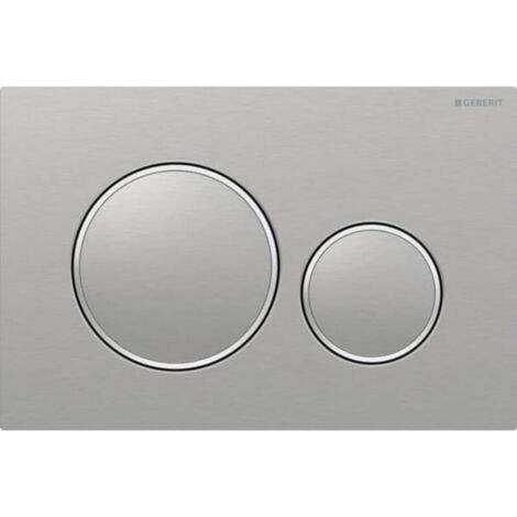 Plaque de commande WC – Finition métal brossé – Revêtement facile à nettoyer – Dimensions 24.6x16.4cm – Compatible SIGMA20 (1/5)
