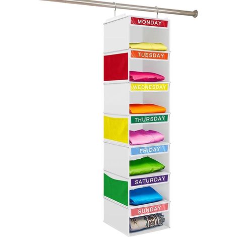 Organizador de ropa para niños - Estantes semanales plegables y portátiles (1/5)