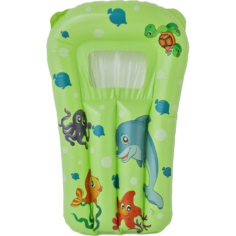Planche de natation gonflable verte pour enfants - Planche d'eau, lit flottant pour piscine, jouet aquatique d'apprentissage de la natation-KZQ (1/2)