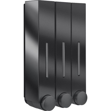 Blue Dream Distributeur de savon multi-boîtes pour gel douche shampoing revitalisant mural (noir)