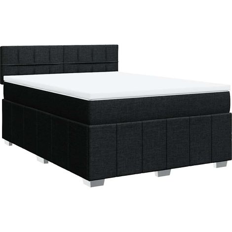 Maison Exclusive - Boxspringbett mit Matratze Schwarz 140x200 cm (1/5)