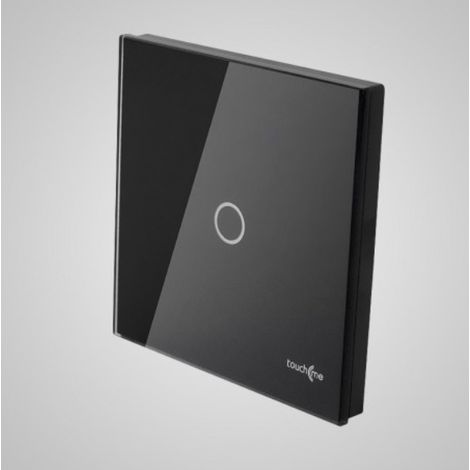 TouchMe Großes Glaspanel, Einzelanschluss, Schwarz TM701B