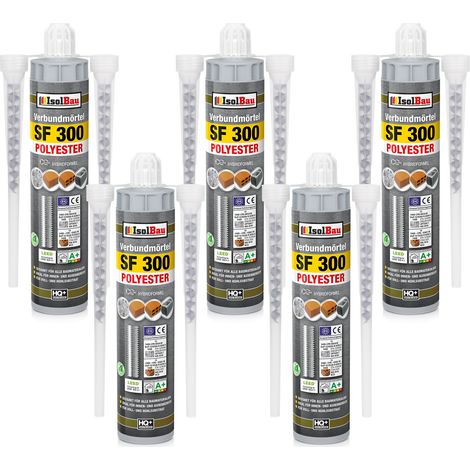 IsolBau Chemical Anchor SF 300 Verbundmörtel 5 x 300 ml 10 x Mélangeur (1/5)