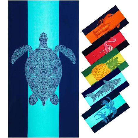 Übergroßes Frottee-Strandtuch (91 x 178 cm), weich, extra groß, ideal als Pool- und Badetuch für Erwachsene, Geschenkidee, große Reisedecke, Kreuzfahrt-Must-have, Urlaubsaccessoires, Ausrüstung, Blaue