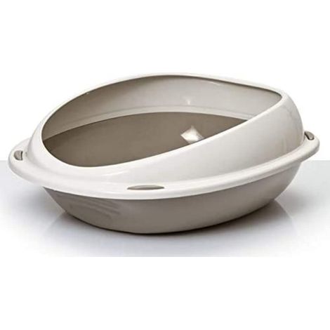 Aimé - Lettiera Gatto - Lettiera per Gatti con Bordo Amovibile - Toilette per Gatti e Cuccioli di Forma Ovale - Pratica e igienica Si pulisce Facilmente - Dimensioni 45 x 36 x 15,5 cm (1/2)