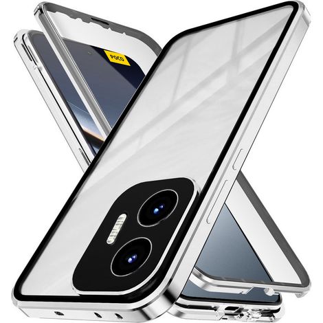 Funda para Xiaomi Poco F7, magnética de doble cristal, plateada. (1/5)