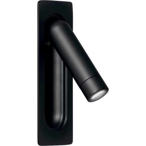 Applique LED DEFOE ad incasso in alluminio nero con punto luce estraibile e orientabile (1/2)