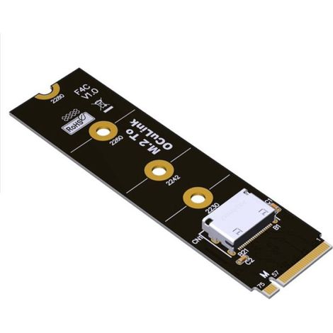 1 Adaptateur M.2 NVMe, Connecteur Oculink SFF-8612, PCIe 4.0, PCB Doré, Pour SSD 2280 (1/5)