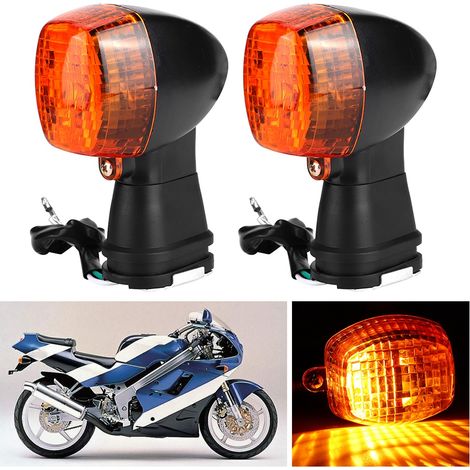 Clignotants LED Moto pour KAWASAKI ZXR 250R 400R 750R, Feux Indicateurs Noir+Jaune, Kit de Signalisation Universel (1/5)