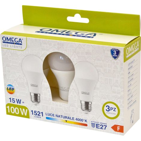 GOCCIA LED : Set in scatola 4Pz A65-15W 4000K D12G12 Driver HQ (1/2)
