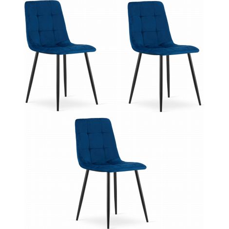 Silla Kara - terciopelo azul marino x 3 (1/5)