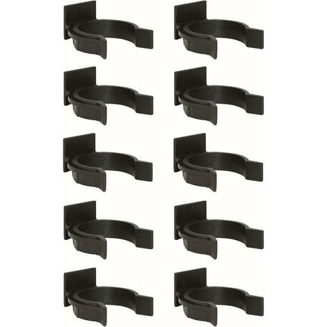10x schwarzer Kunststoff-Zapfen-Sockelclip Ø 28 mm Fußbefestigung für Möbel, Küche, Badezimmer (1/2)