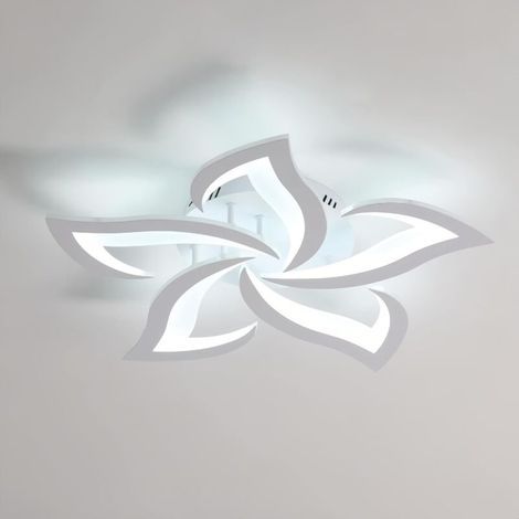 Plafonnier LED 60W 4600LM Dia 60cm blanc froid 6000K – Acrylique et fer – Pour salon, cuisine, salle de bain, chambre, salle à manger (1/5)