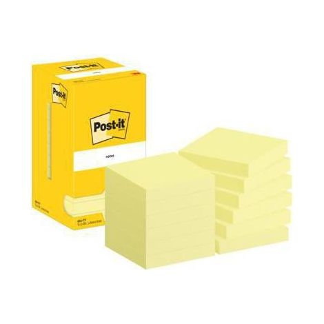 Post-It 654-CY Klebezettel Quadratisch Gelb 100 Blätter Selbstklebend (1/4)