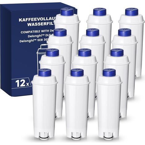 Fully automatic water filter, replacement compatible with Delonghi ECAM Series, Dinamica, Cappuccino System, Magnifica, ETAM Autentica and various Esam models, (12) (1/5)