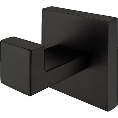 Crochet porte-serviettes noir mat, crochet de manteau en acier inoxydable SUS304, porte-serviettes, crochet mural de salle de bain de style industriel moderne (1/5)