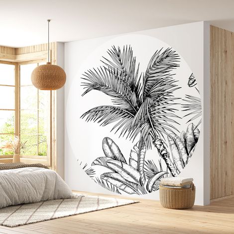 Papier peint rond / cercle - Forêt Tropicale - Diamètre 50 cm (1/4)
