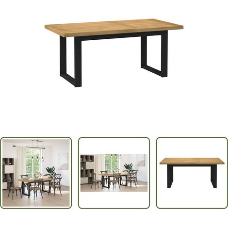 Kiefer Esstisch - Esstisch NOAIN U-Form-Beine 180x90x75 cm Massivholz Kiefer (1/5)
