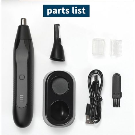 1 ensemble, couleur : noir, matériau : acier inoxydable + plastique, rasoir électrique 2 en 1 pour hommes. (1/5)