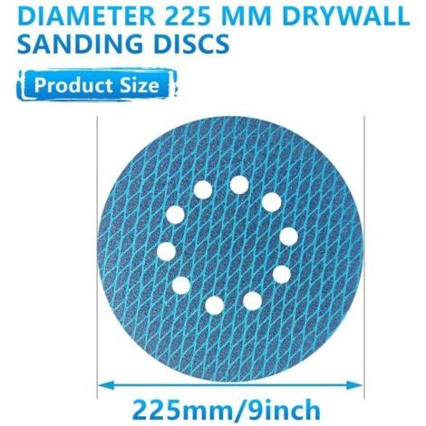 Lot de 25 disques abrasifs excentriques de 225 mm - 10 trous - Grain 40 à 240 - En forme de Losange - anti-colmatage - Pour Ponceuse Girafe