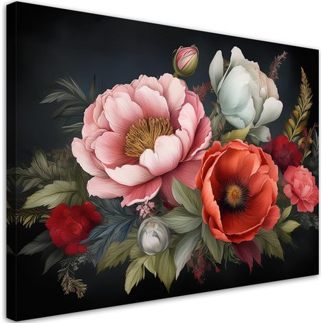 Quadro su tela, Bouquet di fiori colorati - 120x80 (1/5)