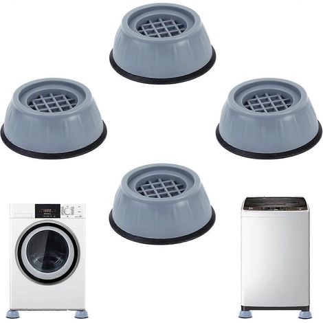 Lot de 4 tapis anti-vibrations pour machine à laver, pieds en caoutchouc pour machine à laver, patins pour pieds de machine à laver, patins anti-vibrations pour machine à laver (1/5)
