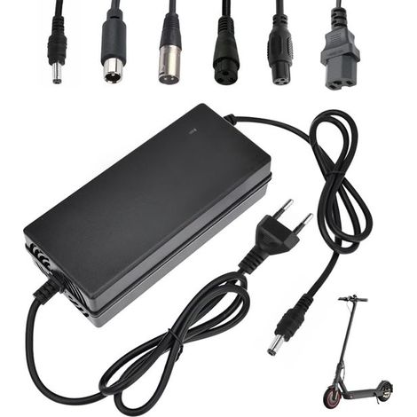 Chargeur 54,6 V 2 A pour trottinettes, câble de charge, câble de charge pour hoverboard, chargeur universel 48 V pour batteries lithium à 6 ports, pour vélos électriques, chargeur de batterie (1/5)