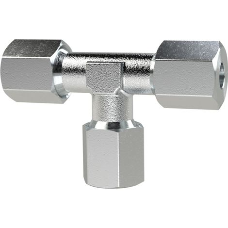 Riegler T-Verschraubung, Rohr-Außen-Ø 25 mm, Stahl verzinkt (1/3)
