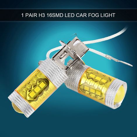 Phares antibrouillard H3 16SMD 80W dorés (paire) (1/5)