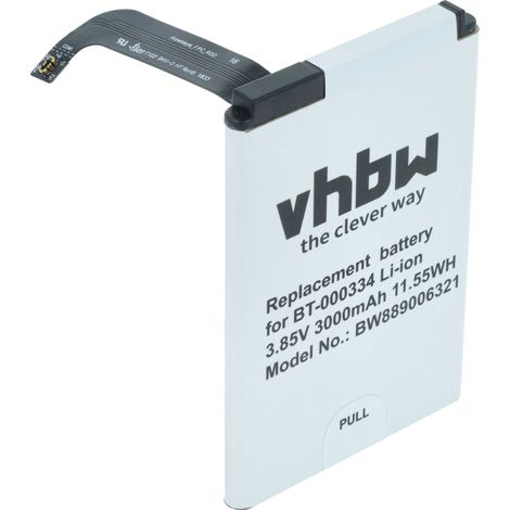 vhbw Akku Ersatz für Zebra 03MAY18, BT-000334, BT-000334-1, BTRY-TC2X-INT1-01 für Barcodescanner POS (3000 mAh, 3,85 V, Li-Ion)