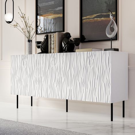 Buffet bas design blanc mat 152 cm Mokt (1/4)
