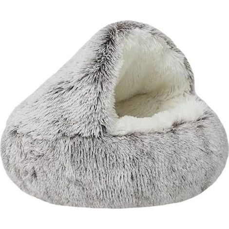 Warmes Waschbares 40 cm Braunes Haustierbett - Hundekorb, Katzenschlafsack, Gemütliches Nest für Katzen und Kätzchen