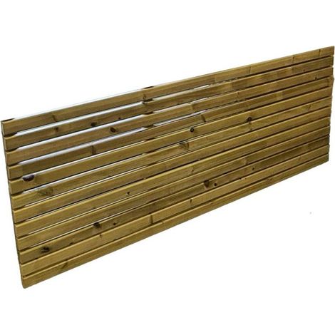 Multi Pack of 2 - 6 x 2 Feet Contemporary Fence Panel - Timber - L5 x W180 x H60 cm - Fully Assembled