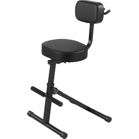 FLASIDU Tabouret de bar pliable, banc bas, revêtement en cuir, hauteur et inclinaison du dossier réglables, repose-pieds intégré, capacité de charge de 100 kg, 36×40×105cm, noir (1/4)