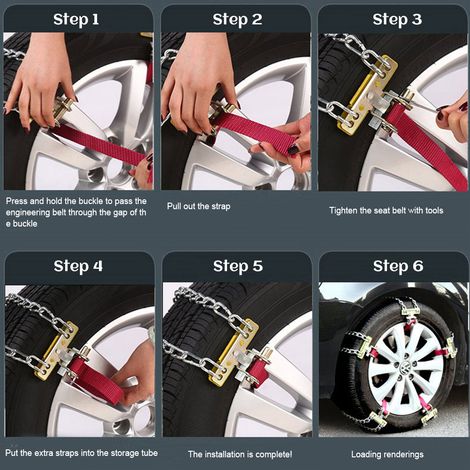 Lot de 2 chaînes à neige antidérapantes pour pneus, anti-dérapage auto, SUV et camion (1/5)
