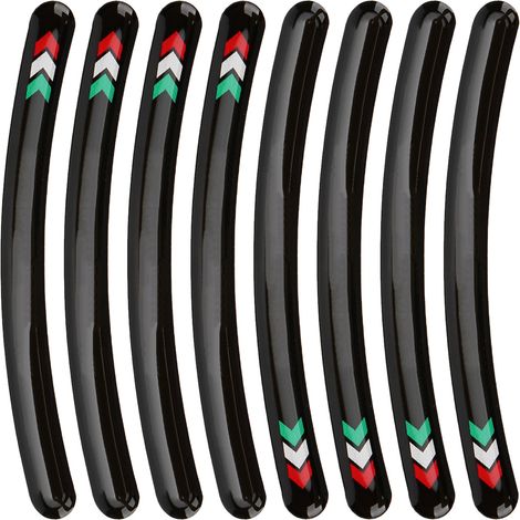 8PCS Adhésifs Jante Moto Kawasaki Auto-Reflechissant Imperméable Décor Pneu Course Voiture Type 4 (1/5)