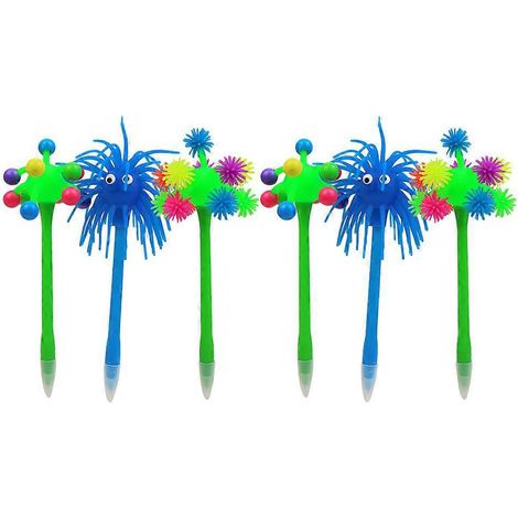 Lot de 6 stylos à bille de couleurs aléatoires, stylos d'écriture pour enfants.-17.5x3cm (1/3)
